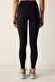 Black High Waist Corset Look Ankle Length Leggings - 4