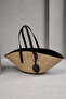 Maris Extra Light Rope Weave Straw Bag with Genuine Leather Detail Women's Hand and Shoulder Bag