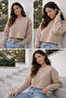 Kadın Kısa Basic Sweatshirt - 3