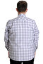 Mode XL Large Size Men's Shirt Plaid Long Sleeve 23300 White - 7