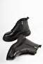 Genuine Leather Black Women's Serrated Sole Leather Boots Trc-216574 - 2