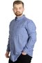 Fashion XL Large Size Men's Shirt Plaid Long Sleeve 23300 Light Gray - 4