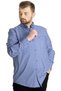 Fashion XL Large Size Men's Shirt Plaid Long Sleeve 23300 Light Gray - 3