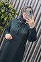 Women's Hijab Clothing Plus Size Square Neck Robe Lina Dress - 9