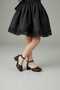 Girl's Black Colored Square Heeled Evening Shoes - 7