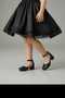 Girl's Black Colored Square Heeled Evening Shoes - 5