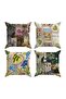 . Double-Sided Printed 4-Piece Throw Pillow Cover Set 6Aod10 - 2