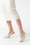 Handmade White Color Glitter Embroidered Bridal Shoes |   7 cm Heeled Wedding, Henna and Wedding Shoes - 4