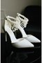 Wedding Dress Shoes with Pearl Stone Detail on the Ankle 10cm - 3