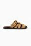 Sarra Brown Suede Belt Detailed Flat Sole Women's Slippers - 2