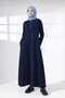 Plus Size 44 and Above /Tesettür Modal Dress/Shirt Collar Half Zipper with Hidden Pockets