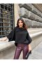 Women's Oversize Relaxed Fit Boat Neck Short Sleeve Knitwear Blouse - 4