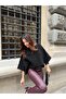 Women's Oversize Relaxed Fit Boat Neck Short Sleeve Knitwear Blouse - 6