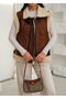 Women's Fur-Lined Suede Leather-Look High-Quality Vest - 7