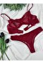 Valentine's Day Special Burgundy Soft Lace Bralet Set - 5