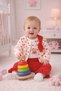 Baby Girl Cotton 3-Piece Set Red Heart Patterned Bow Detail Stylish Baby Clothing Set Comfortable Soft Daily Use New Season Baby Outfit