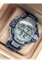 Waterproof, with stopwatch, suitable for pool use, dark blue Sports Digital Men's Wristwatch + bracelet - 3