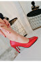 Jilya Red Skin Stiletto Shoes - 3