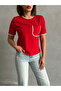 Red and White Shepherd Stitched T-Shirt - 4
