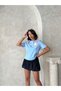 Floral Detailed T-Shirt - Blue |   D2922 - Blue - 3