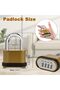 Gold Combination Lock | 4-Digit Heavy Duty Combo Lock - 26.5mm Outdoor Waterproof Combination Padloc - 3
