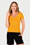 Women's Orange V-Neck T-Shirt