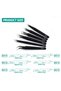6pcs Stainless Steel Curved Straight Black Tweezer Nail Art Rhinestones Nipper Picking Tool Sequins - 3
