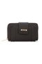 Women's Zippered Striped Portfolio Wallet with Flap and Zipper, Vegan Faux Leather - Medium Size - 2