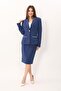 Garnili Single Button Classic Women's Jacket-Indigo - 1186100 - 5