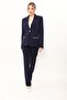 Garnili Single Button Classic Women's Jacket - Navy Blue - 1186100 - 4