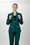 Garnili Single Button Classic Women's Jacket - Emerald - 1186100 - 2