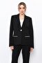 Garnili Single Button Classic Women's Jacket - Black - 1186100 - 5