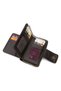 Women's Zippered Striped Portfolio Wallet with Flap and Zipper, Vegan Faux Leather - Medium Size - 4