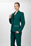 Garnili Single Button Classic Women's Jacket - Emerald - 1186100 - 3