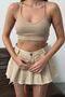 Women's Rope Strap Ribbed Slim Fit Bustier Beige - 26m 9027 - 2