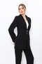 American Collar Modern Long Women's Jacket - Black - 1187100 - 2