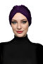 Butterfly Lined Purple Ready-Made Turban Hijab Pool Cap Suitable for Medical Use - 4