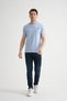 Baby Blue Flexible Cotton Standard Fit Men's T-Shirt with Minimal Logo - 2
