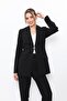 American Collar Modern Long Women's Jacket - Black - 1187100 - 4