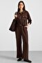 Pleated Casual Modal Trousers Brown 7589