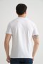White Flexible Cotton Standard Fit Men's T-Shirt with Minimal Logo - 6