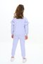 Girl's 2-Piece Set Printed Crew Neck Raglan Sleeve Ruffle Sweatshirt & Waistband Bottoms - 7