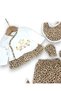 Baby Girl 5-Piece Leopard Detailed Hospital Outfit Set, 100% Cotton Newborn Bodysuit Set - 4