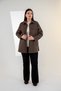 Plus Size Women's Gabardine Shirt with Pocket Detail Khaki - 4