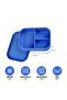 Silicone Lunch Box - 3 Grid, BPA free - blue - 2