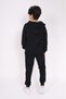 Boy's 2-Piece Set: Printed Hooded Sweatshirt with Pockets & Elastic Waistband Jogger with Pockets - 2