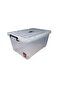Clear Plastic Storage Box 65L with Wheels, Durable Household Organizer, 66x45x33.5cm - 2