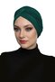 Cross W Ribbed Band Green Ready-To-Wear Turban Hijab Pool Cap Suitable for Medical Use - 3