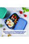 Silicone Lunch Box - 3 Grid, BPA free - blue - 4