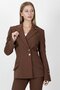Men's Collared Double-Breasted Modern Women's Jacket - Chestnut - 1189100